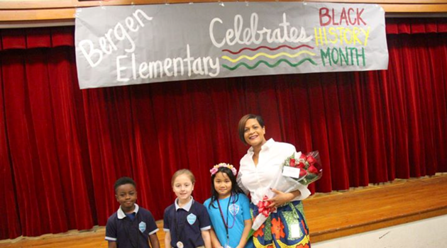 Mrs. Cobb, iLearn Schools Chief of Schools, came to Bergen Elementary as a VIP guest to speak to students for Black History Month.
