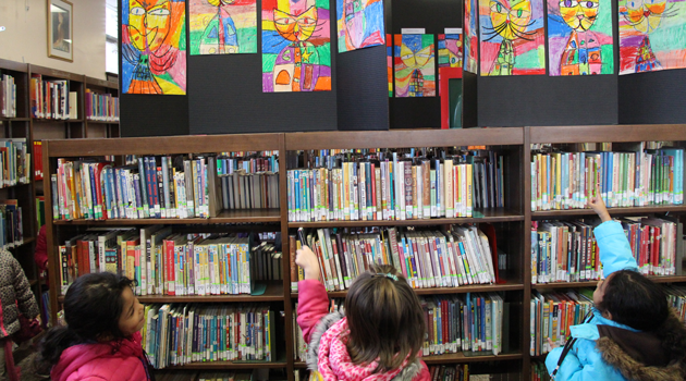 BASCS Elem. Art Display at Garfield Library