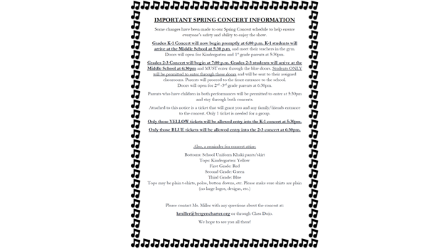 BASCS Elementary Spring Concert Information